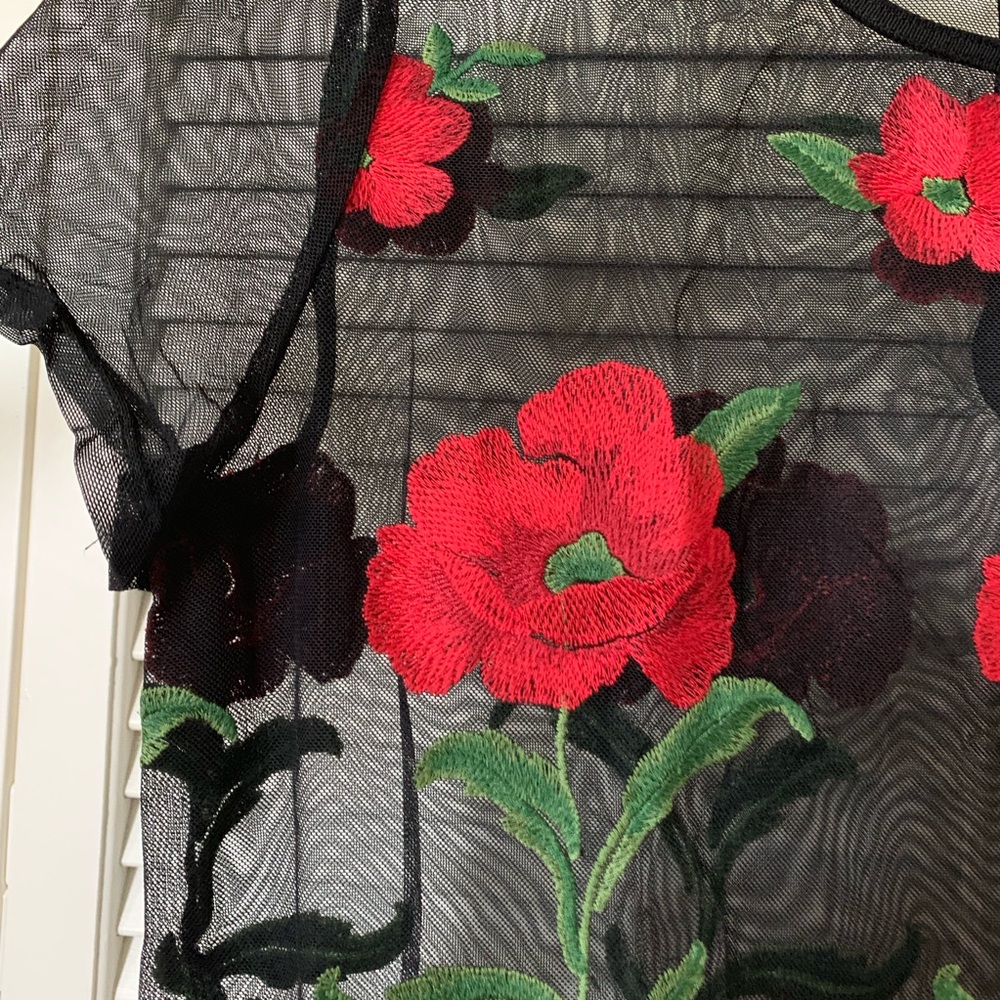 Mesh Embroidered Top - Picture 2 of 2